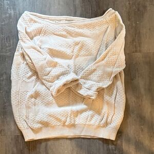 Chic Off-the-Shoulder Cream Sweater